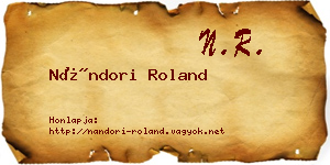 Nándori Roland névjegykártya